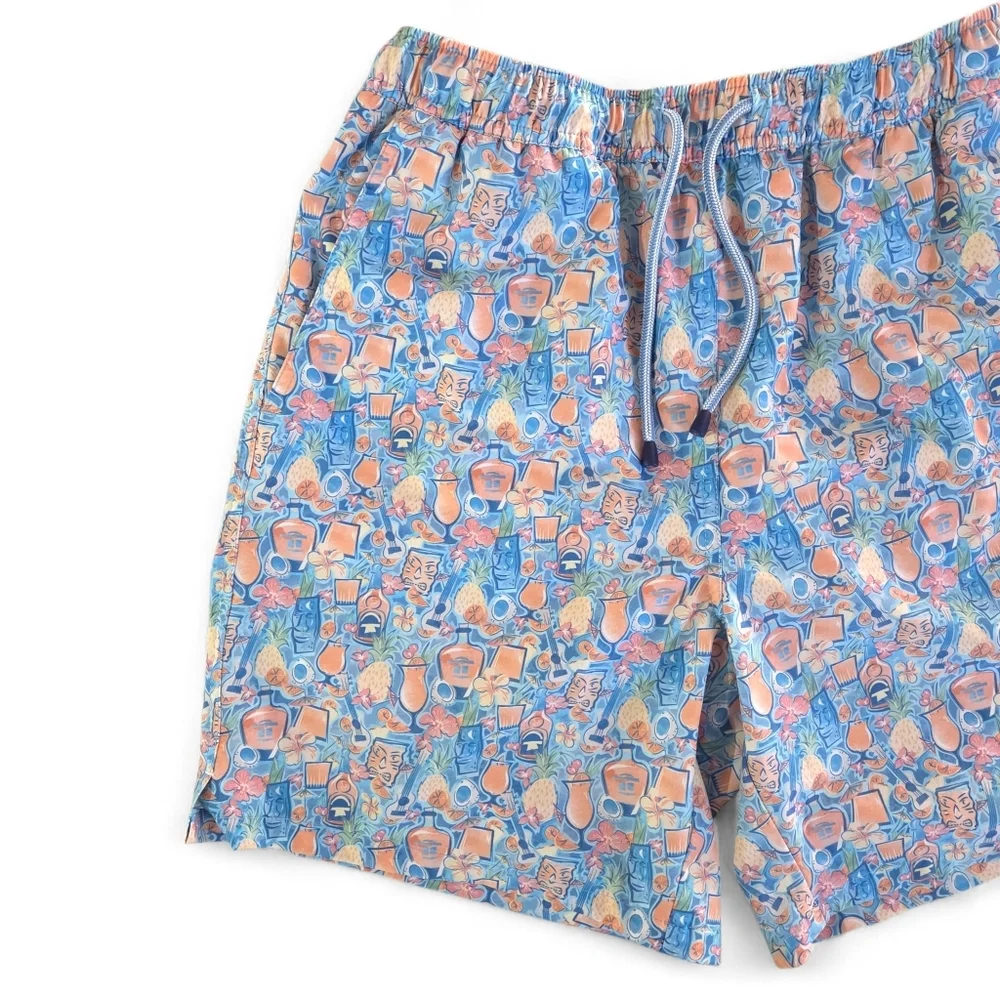 PETER MILLAR Swim Trunks Tiki Time Paradise NWOT M Board Shorts Resort